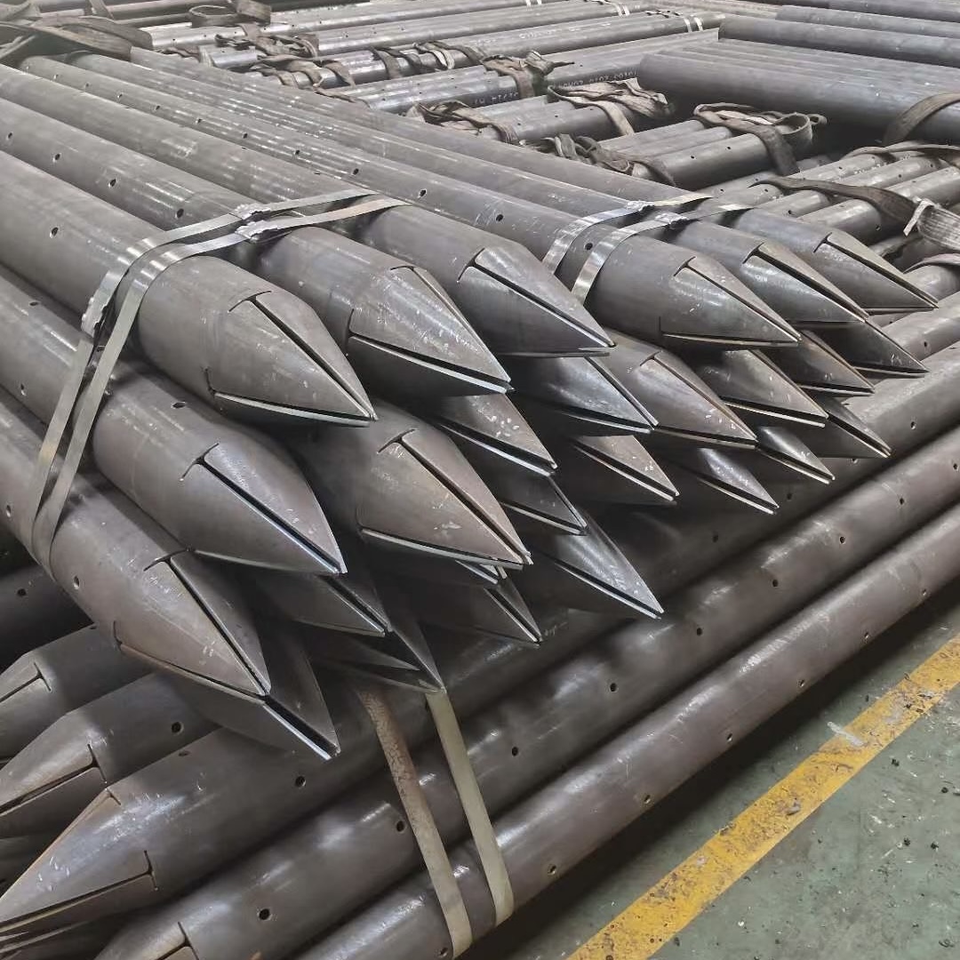 武隆武隆108钢花管非标打孔车丝锁尖防腐